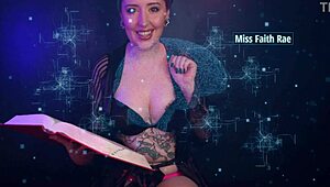 A horny pet locked in chastity cage gets miss faith rae's dirty femdom instructions to edge without orgasm.