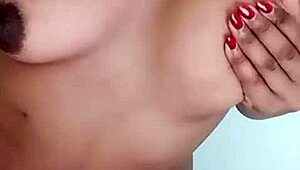 check out this sexy african kenyan milf flashing yummy natural tits on webcam solo fingering tight pussy