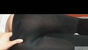 Horny Mexican milf in tight leggings lets me film yoga gym tease