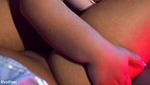 Chubby sluts worship feet and dive into wet pussies!!