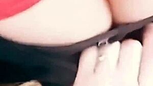 Stranger Watches Petite Latina Bent Over Outdoor