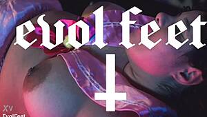 Chubby sluts worship feet and dive into wet pussies!!