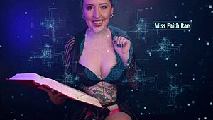 A horny pet locked in chastity cage gets miss faith rae's dirty femdom instructions to edge without orgasm.