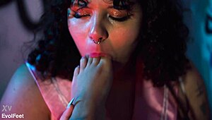 Chubby sluts worship feet and dive into wet pussies!!