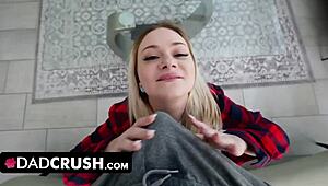 Stepdaughter sends risky nudes, daddy gives her tight pussy massive creampie finish