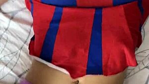 big ass cheerleader takes two cocks deep, you watching this?