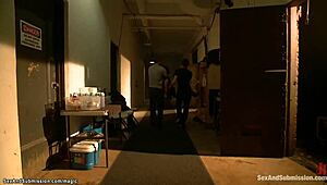 milf bound choked gagged in rough double penetration by monster cocks