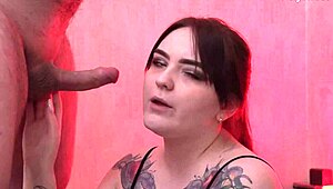 femdom milf dominates curvy hubby licks cum off feet hardcore