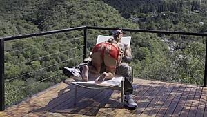 WOW Wife Surprises Me With Hot Red Lingerie Flashing Petite Tanned Body Outdoors!