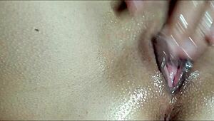 his oil pussy massage makes me cum dripping close-up