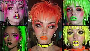 redhead hotties take massive creampie facials and cumshots in colorful hairstyles