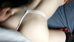 mmm so good pulling her panty aside fucking this skinny latina young ass deep