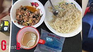 I CATCH my stepsister's BIG ASS in the kitchen BENT OVER and we FUCK DOGGYSTYLE till ORGASM this morning!