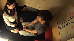 japanese busty schoolgirl's secret massage uncovers her huge saggy tits and curves