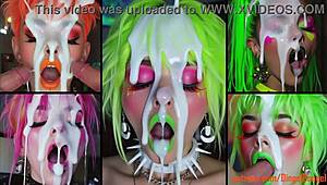 redhead hotties take massive creampie facials and cumshots in colorful hairstyles