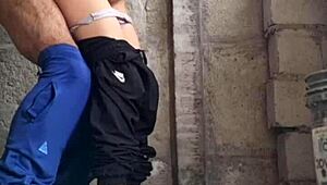 Hermanastra sneaks from college for secret outdoor public fuck with perfect latina body on display