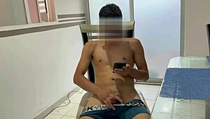 Hey stepbro I caught you jerking that cock let me help you out