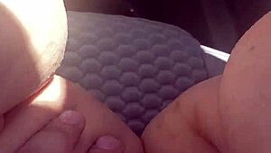 Kassandra Storm stuffs two huge toys in her milf pussy during wild car ride double dip