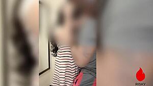 Pinay wife risks it all fucking driver outside husband's door cheating thrill