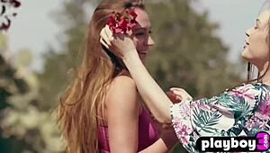 Janeth Tense and Nicole Fox strip bare for lesbian tease