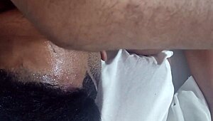 Black milf squirts hard from deep creampie pounding until orgasm explodes everywhere