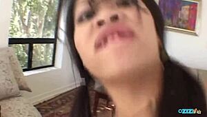 asian cutie rides cock with saggy tits in rough doggystyle