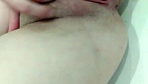 glasses babe fingers wet pussy solo in steamy bathtub tease