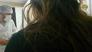 Ginecologista Examines Lesbian Couple One Distracted On Cellphone During Banging