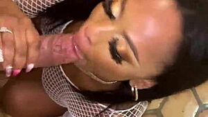 i worship porsha carrera's huge tits while she deepthroats my cock in bisexual threesome