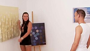 Femdoms dildo fuck their submissive boyfriend in FFM threesome now