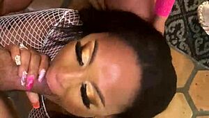 i worship porsha carrera's huge tits while she deepthroats my cock in bisexual threesome