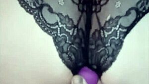 Damn, 59yo slutwife bent over sawhorse taking dildo deep in closeup pussy!