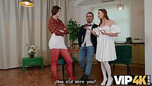 at the wedding these russians find out who's best at rimming in their ffm 3some