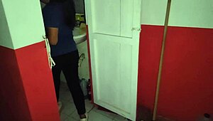 hey check this masked latina whore flashing mature pussy in warehouse