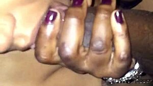 Cheating ebony wife slurps monster black cock in hood 🍆💦😍