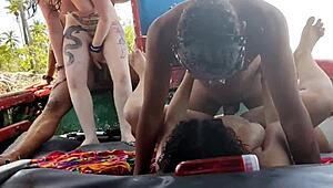 bbw milf lets studs creampie her fat pussy while cuck hubby watches boat