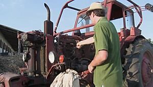 Valentina skirts up for outdoor tractor anal pounding