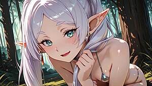 Frieren Hentai Forest Sex Big Cock Blowjob Cumshot on Huge Tits AI Cosplay Monster Pound