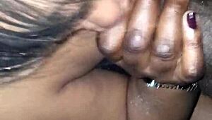 Cheating ebony wife slurps monster black cock in hood 🍆💦😍