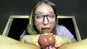 Rough POV Teen Swallows Huge Sloppy Cum Load Down Her Throat