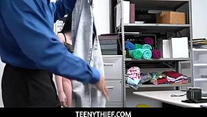 Perverted Cop Uses Sexy Teen 18+ as Nude Sex Toy with Toys and Handjob