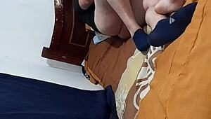 damn latina couple homemade ass worship in lingerie house