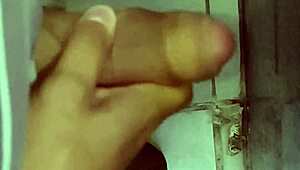 Ever seen a cuckold hubby jerk off so desperately in the bathroom?