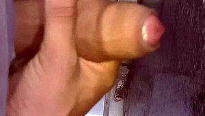 Ever seen a cuckold hubby jerk off so desperately in the bathroom?