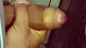 Ever seen a cuckold hubby jerk off so desperately in the bathroom?