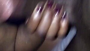 Cheating ebony wife slurps monster black cock in hood 🍆💦😍