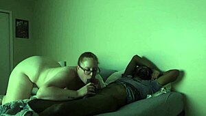 thick wife with glasses wakes husband for intense black cock riding session part one