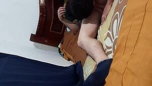 damn latina couple homemade ass worship in lingerie house