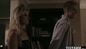 Horny teen stepson tricks petite milf stepmom into wild fucking session