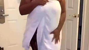 He Sneaks In While I Squirt Masturbating My Ebony Pussy